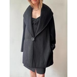 Vintage 1990s Jean Paul Gaultier Femme Wool Pinstripe Coat